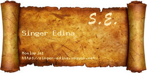 Singer Edina névjegykártya